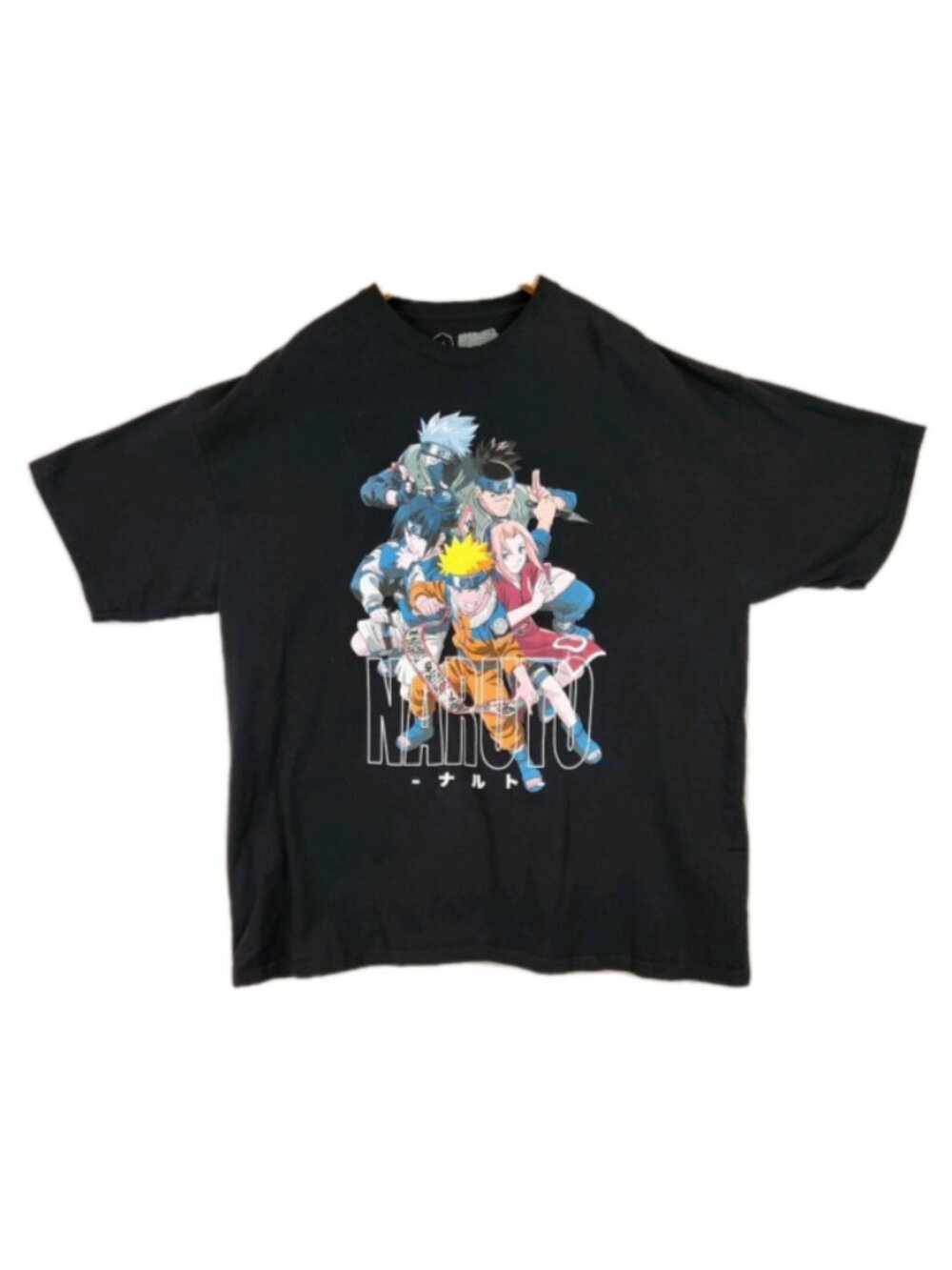 Naruto Graphic Tee Men's 3XL Black Anime Manga Short Sleeve Crew Neck